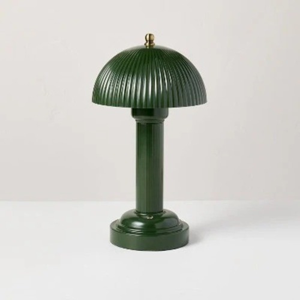11.5" Fluted Metal Library Table Lamp Green - Hearth & Hand Magnolia, Target